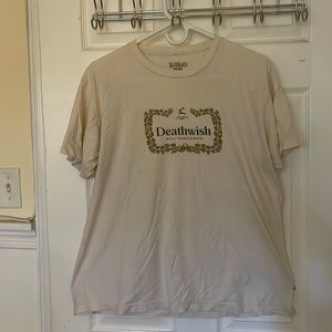 Deathwish L skater T-shirt cream with gold logo